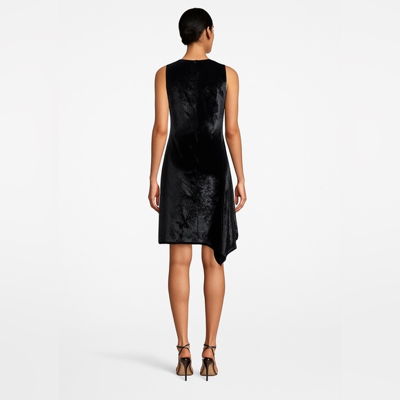 Black Serenity Sleeveless Velvet Shift Dress‎ Size 2 Wedding Guest - Picture 2 of 10